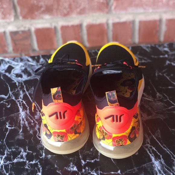 Nike Airmax 27C Floral Heel Orange Sneakers Size10 - Picture 3 of 8